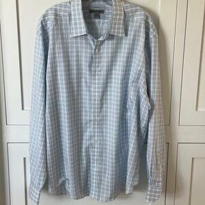 Johnston & Murphy Blue and White Dress Shirt